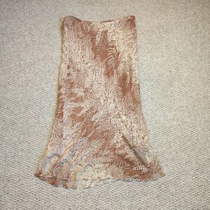 Vintage Ice Silk Slip Skirt Large 90s Lined Sequin Bead Cottage Woodland Fairy